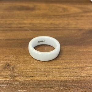 Men's White Ceramic Ring